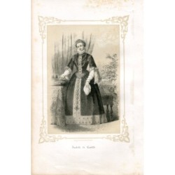 Isabelle de Castille lithographic engraving, 1856