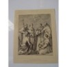 La Controverse des Théologiens. Lithographie ancienne de 1881 d'un tableau d'Andrea del Sarto.