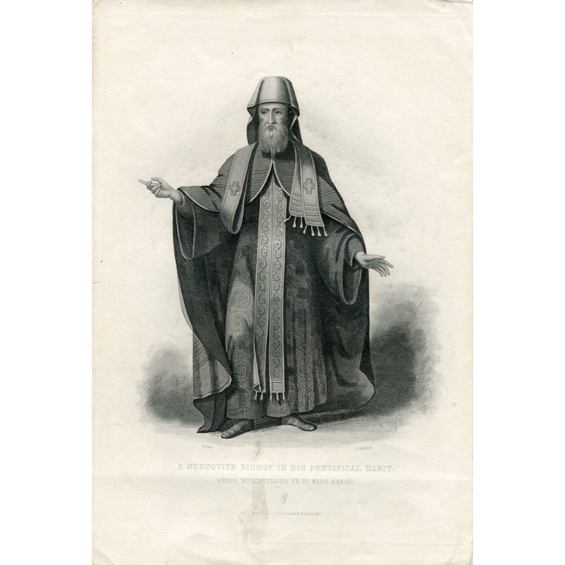 Un évêque moscovite dans son habit pontifical gravé par JB Bird