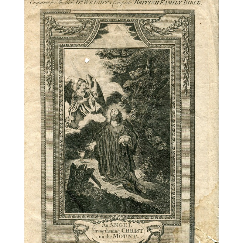 Un ange fortifiant le Christ sur la montagne gravé par Pollard