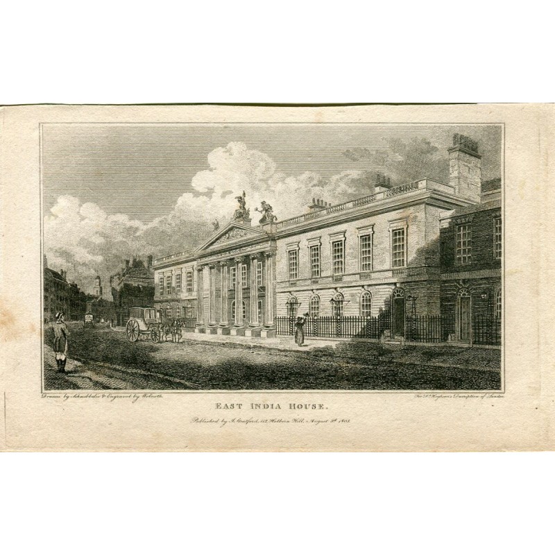East India House' engraved by Wolnoth after work by Schnebbelie