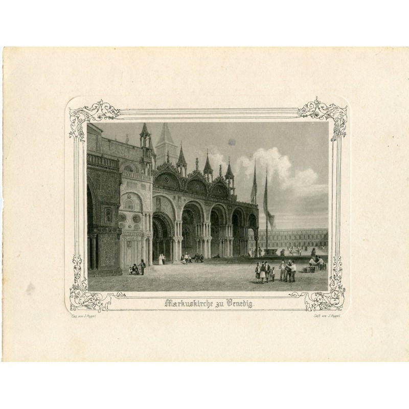 Cathédrale Saint-Marc de Venise, gravée par von Poppel en 1845
