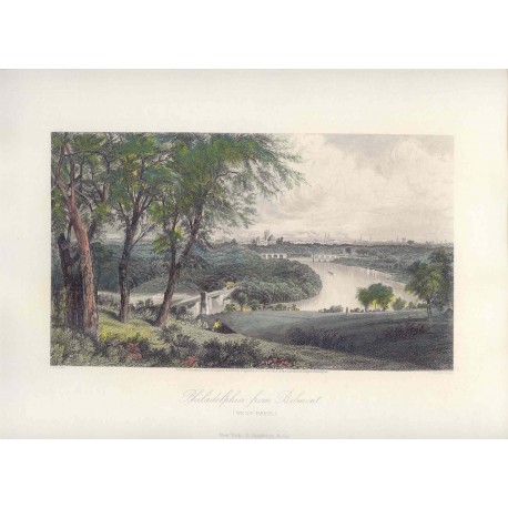 Estados Unidos. «Philadelphia from Belmont» Dibujó G. Perkins (1830-1895).. Grabó Robert Hinshelwood (1812-)