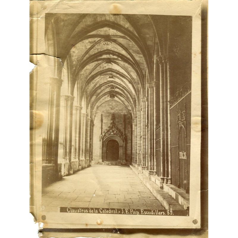 Albumina. Fotografia del chiostro della cattedrale del fotografo JE Puig