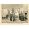 Egypt. Bellanah telegraph station between Alexandria and Cairo, engraved by Rico in 1882