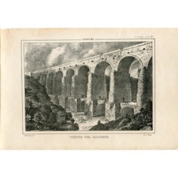 Lladoner Bridge, engraving published by I. Monrós y Cia in 1877