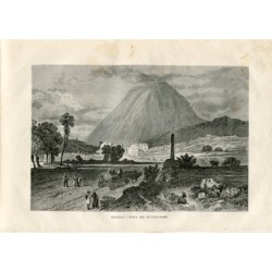 France. Vue du Puy-de-Dôme, gravure ancienne de Bertrand