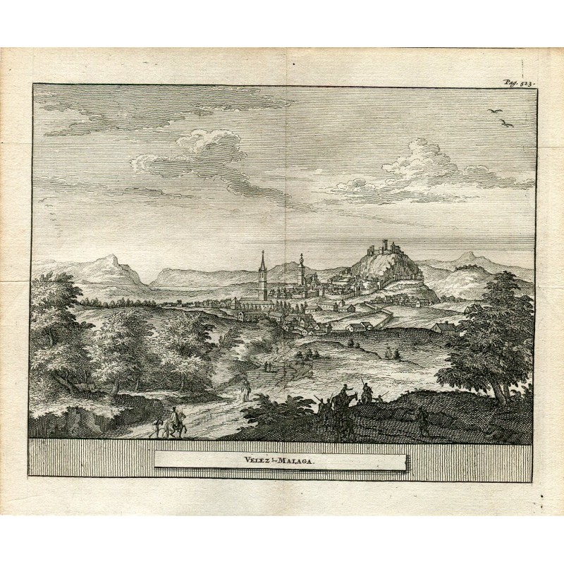 Vélez-Málaga. Incisione di Pieter van der Aa nel 1707. Alvarez de Colmenar