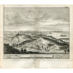 Gibraltar. Vue de Vegel près de Détroit. Gravure de Pieter Van der Aa, 1707. Alvarez de Colmenar