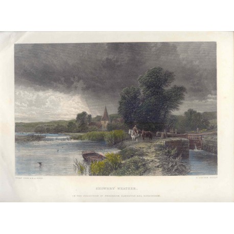 Estados Unidos. «Showery Weather» Pinto George Vicat Cole (1833-1893). Grabó Charles Cousen (1819-1889)