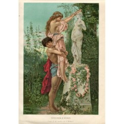 Offerta a Venere, copia litografica di un'opera di E. Medard.