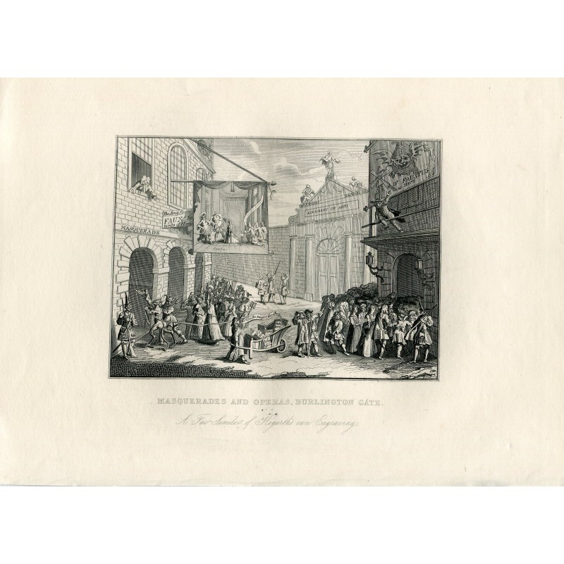 Masquerade and Operas, Burlington Gate, engraving from an original by William Hogarth