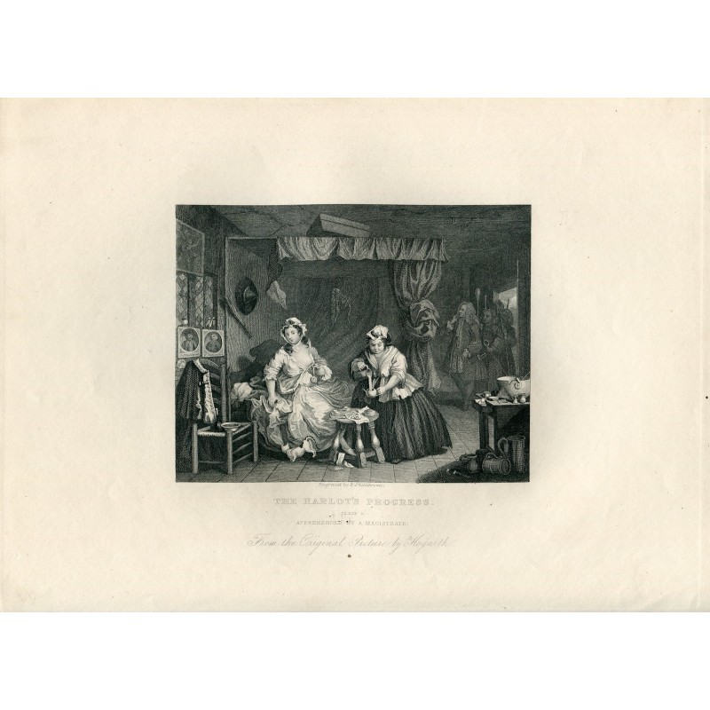 Le Progrès de la prostituée (Planche 3) gravé d'après un original de William Hogarth