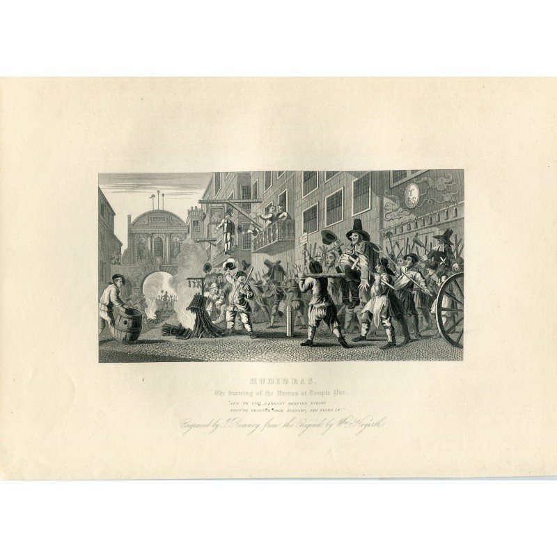 Hudibras engraved by J. Romney from an original by William Hogarth.