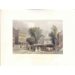 Estados Unidos. 'Ballston Springs' Painted by W.H. Barlett (1809-1854).Engraved by James Sands (activo en Londres 1811-41).