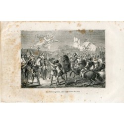 Saint Leo the Great goes out to meet Attila, engraving