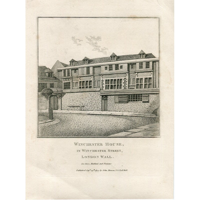 Winchester House in Winchester Street engraved by Thomas Smith