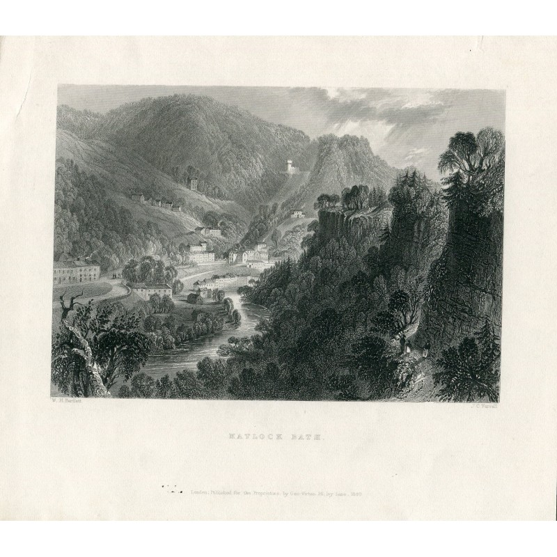 Derbyshire. Matlock Bath, gestochen von JC Varrall nach einer Zeichnung von WH Bartlett