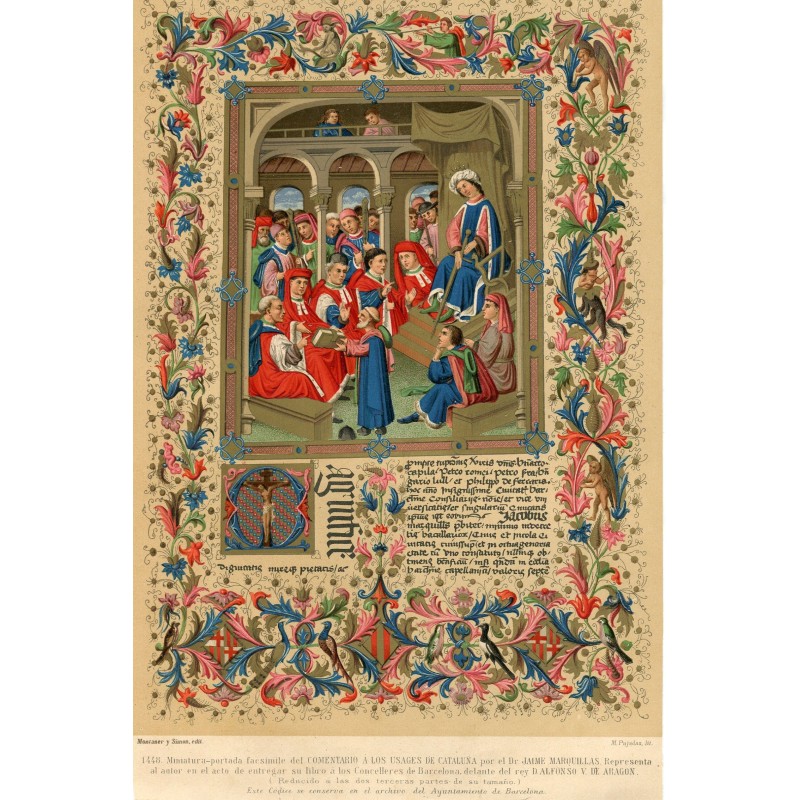 Litografia miniatura del comentario a los usages de Cataluña por el Dr. Jaime Marquillas.