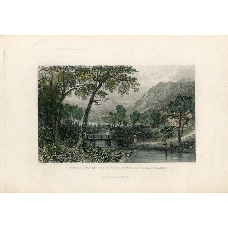 Rydal-Water near Ivy Cottage, Westmorland engraved by J. Sands, drawn by T. Allom
