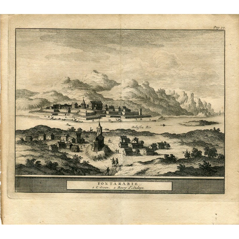 Fuenterrabia, Guipuzcoa (Spagna) nel 1707 - Van der Aa