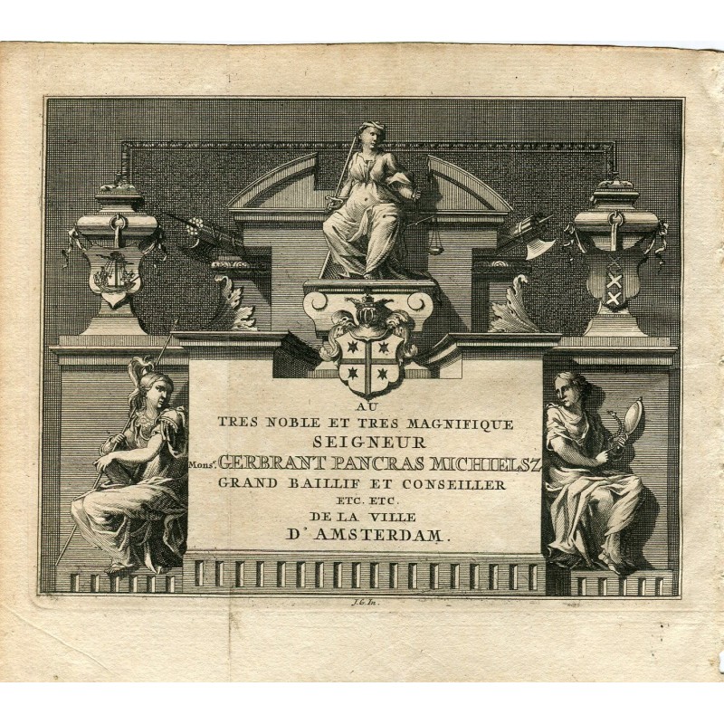 Copertina di Monsignor Gebrandt Pancras Michielsz, incisa da Pieter van de Aa. Álvarez de Colmenar.