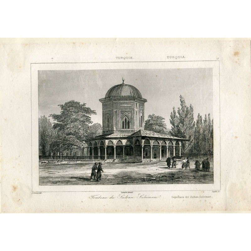 Tombeau du Sultan Soliman gravé par Lepetit, dessiné par J. Arnout