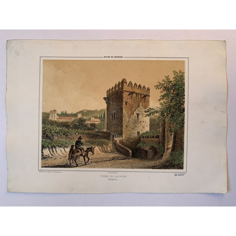 Spanien. Andalusien. Granate. Turm der Gipfel der Alhambra.