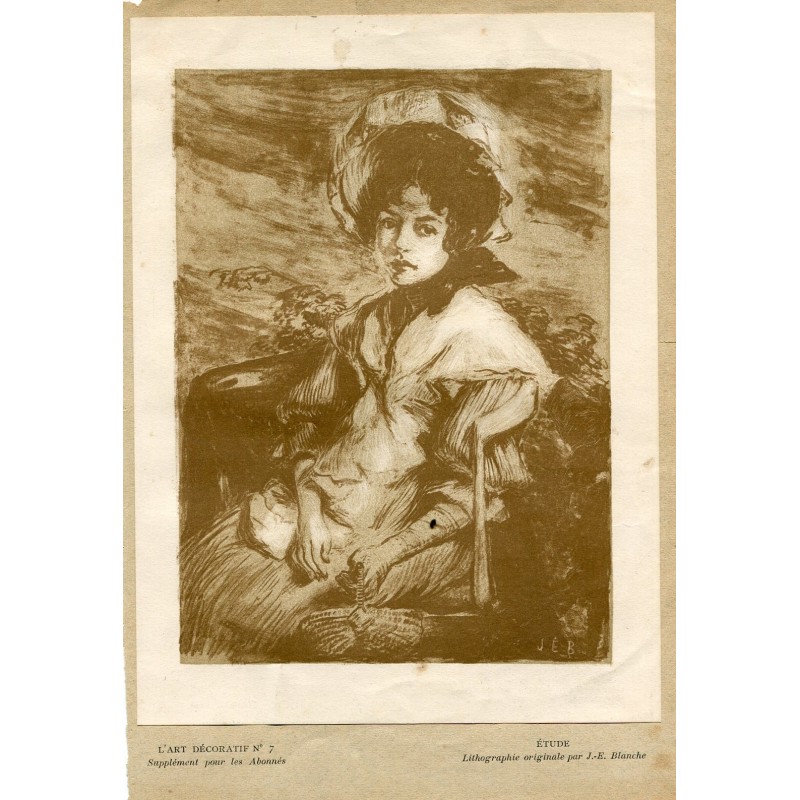 L'etude - Jacques-Émile Blanche lithography