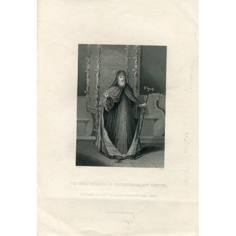 Il Patriarca greco di Costantinopoli Incisione del XVIII secolo di C.Holl da un disegno di Picart