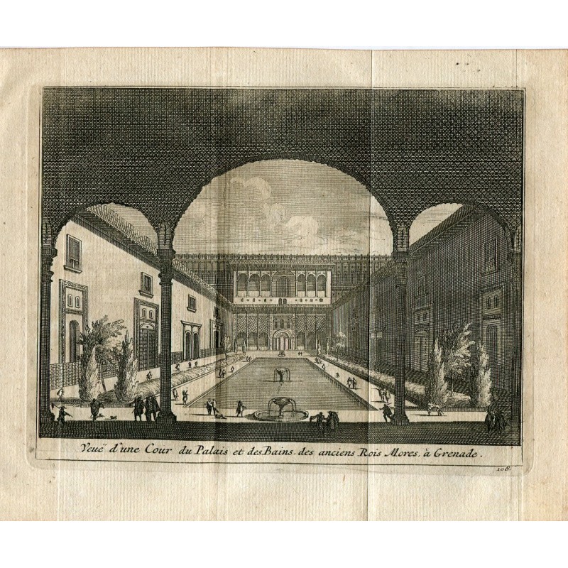 Alhambra Palace of Granada, Spain in 1715 - Van der Aa
