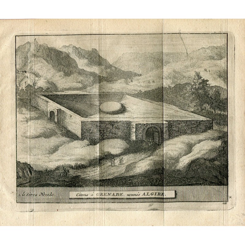 Antique water tanker in Granada, Spain in 1715 - Van der Aa