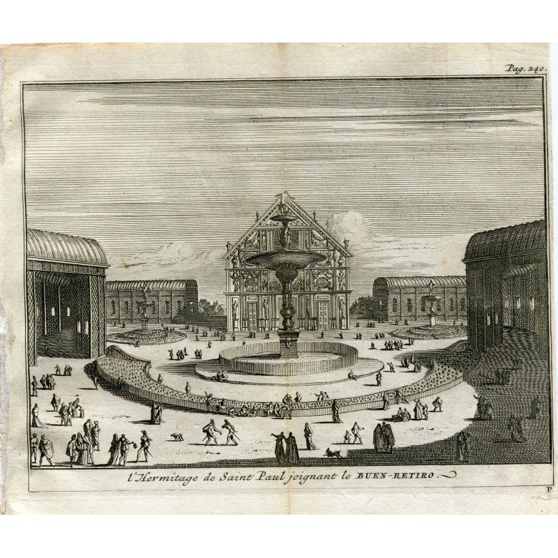 Eremitage des Heiligen Pablo im Park El Buen Retiro, Madrid, Spanien im Jahr 1715 – Van der Aa