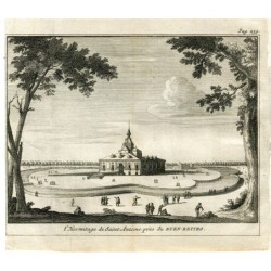 Ermitage Saint-Antoine dans le parc El Buen Retiro, Madrid, Espagne en 1715 - Van der Aa