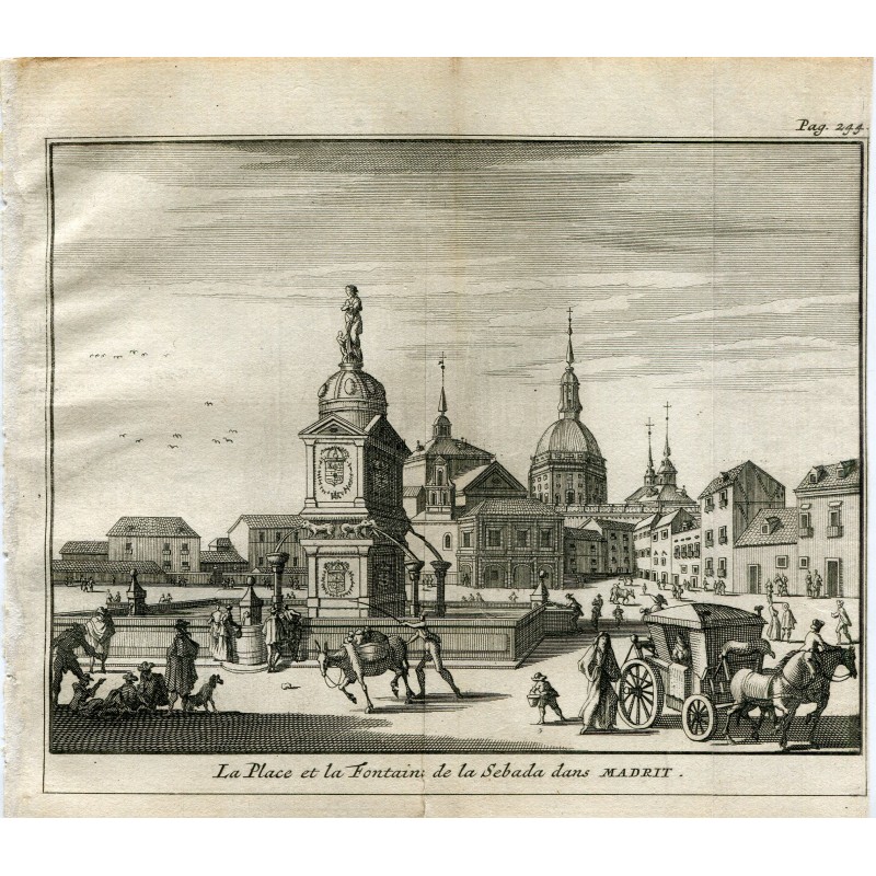 The Fountain of la Abundancia, Madrid, Spain in 1715 - Van der Aa