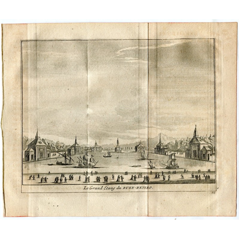 Le lac du parc El Buen Retiro, 1715, Madrid - Van der Aa