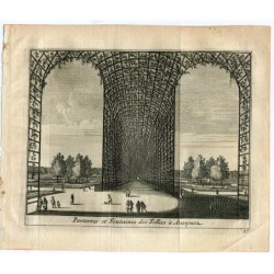 Espagne. Parterres et fontaines des Folies d'Aranjuez. 1715. Gravure de Vander Aa. Alvarez de Colmenar.