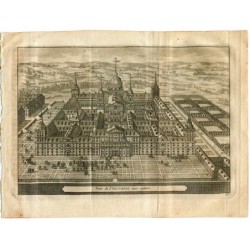 Ansicht des Palastes El Escorial (Spanien) - Pieter Van der Aa - Druck von 1715