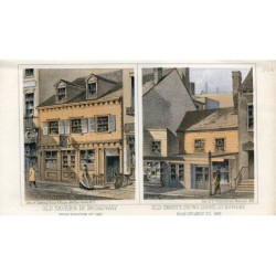 Vecchia taverna a Broadway e Old Shanty (deposito di notizie) 177 Bovery. 1862