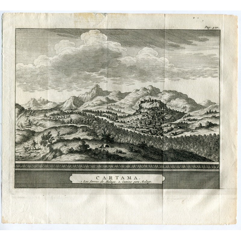 Málaga. Cartama. 1715. Incisione di Vander Aa. Álvarez de Colmenar.