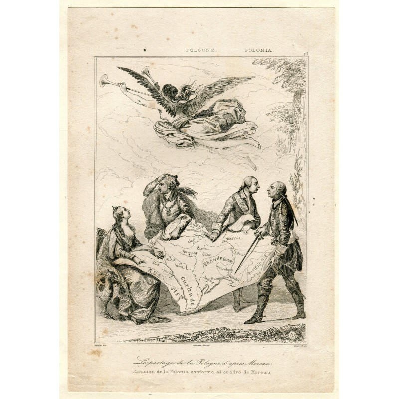 Teilungen Polens – Druck aus dem 19. Jahrhundert nach Moreau