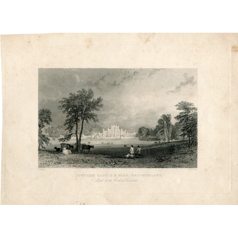 England.Lowther Castle des Earl of Lonsdale, gestochen von W. Lepetit