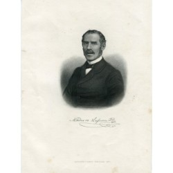 Portrait de Modesto Lafuente, gravure lithographique, 1879