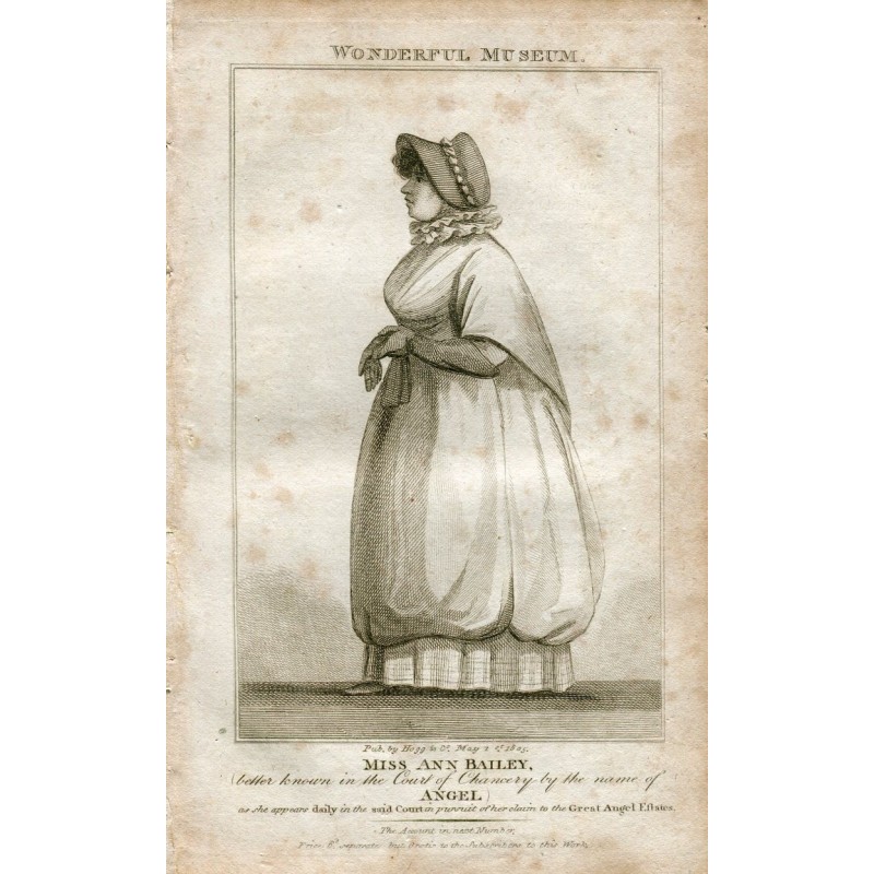 Miss Ann Batley. Kupferstich von Hogg aus dem Buch „Wonderful Museum“ (1805)