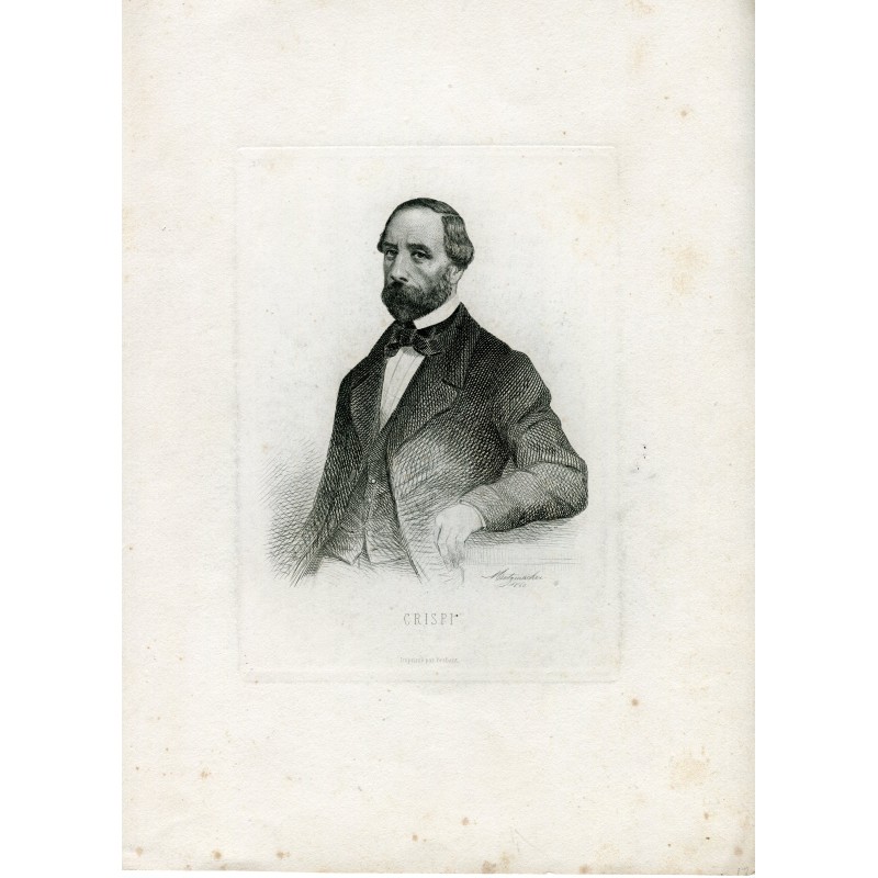 Crispi inciso da Metzmaker nel 1860 e pubblicato da Brabant.