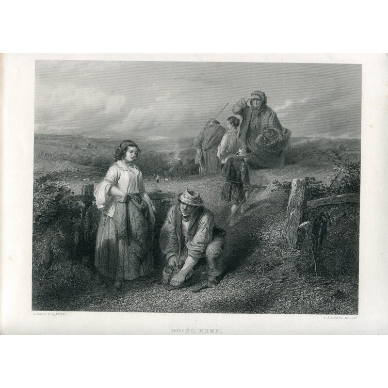 Ritorno a casa, incisione di FA Heath da un'opera di T. Faed.