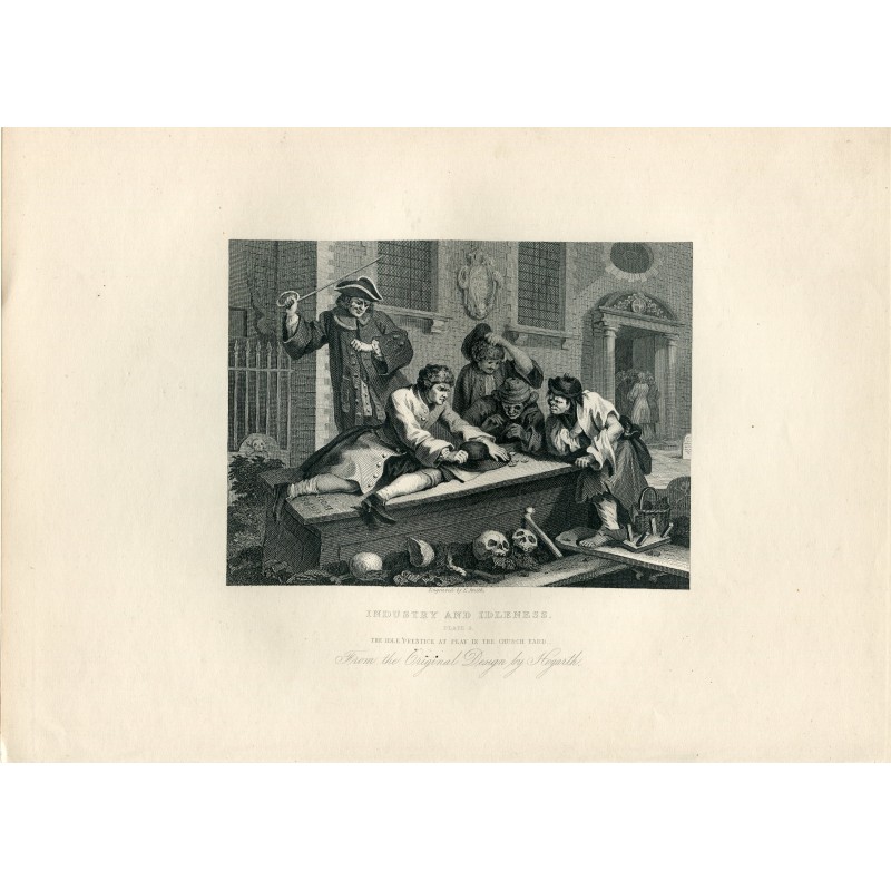 Hogarth. Industrie et oisiveté, gravé par Edwin Smith d'après un original de Hogarth.