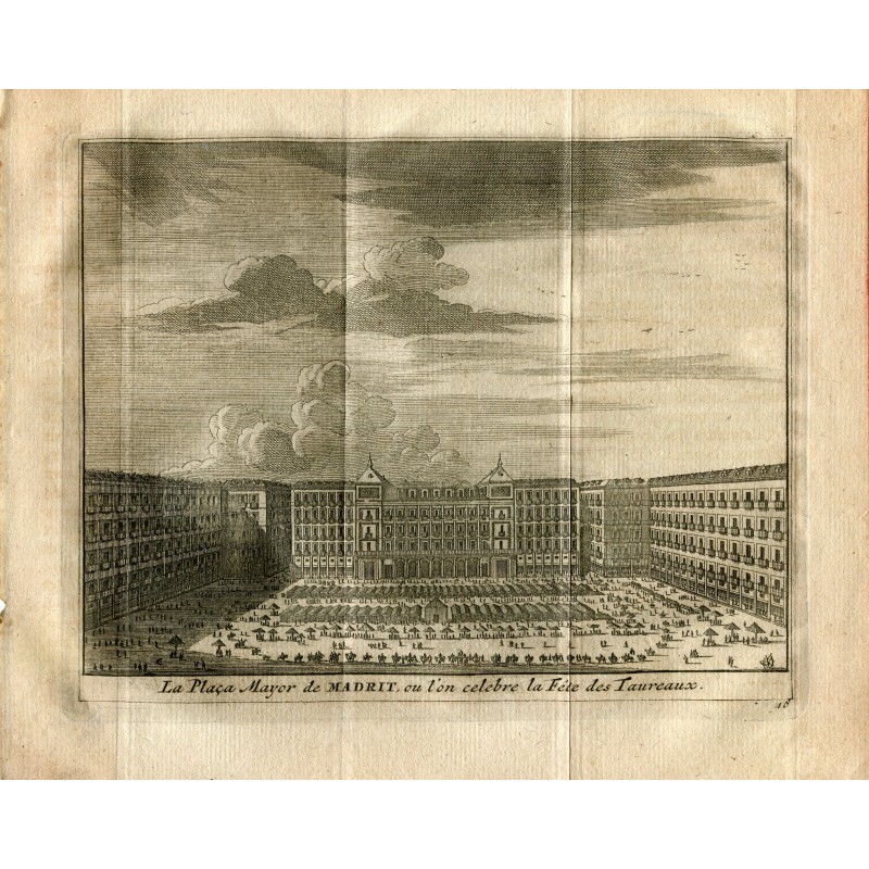 The Plaza Mayor of Madrid or the celebration of the Feast of the Taureux, engraved by Vander Aa. Alvarez de Colmenar