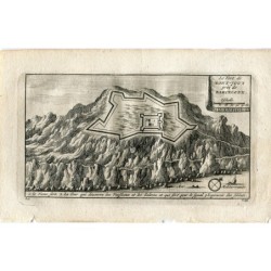 Die Festung Mont-Jouy vor Barcelona. Gestochen 1715 von Vander Aa. Alvarez de Colmenar.