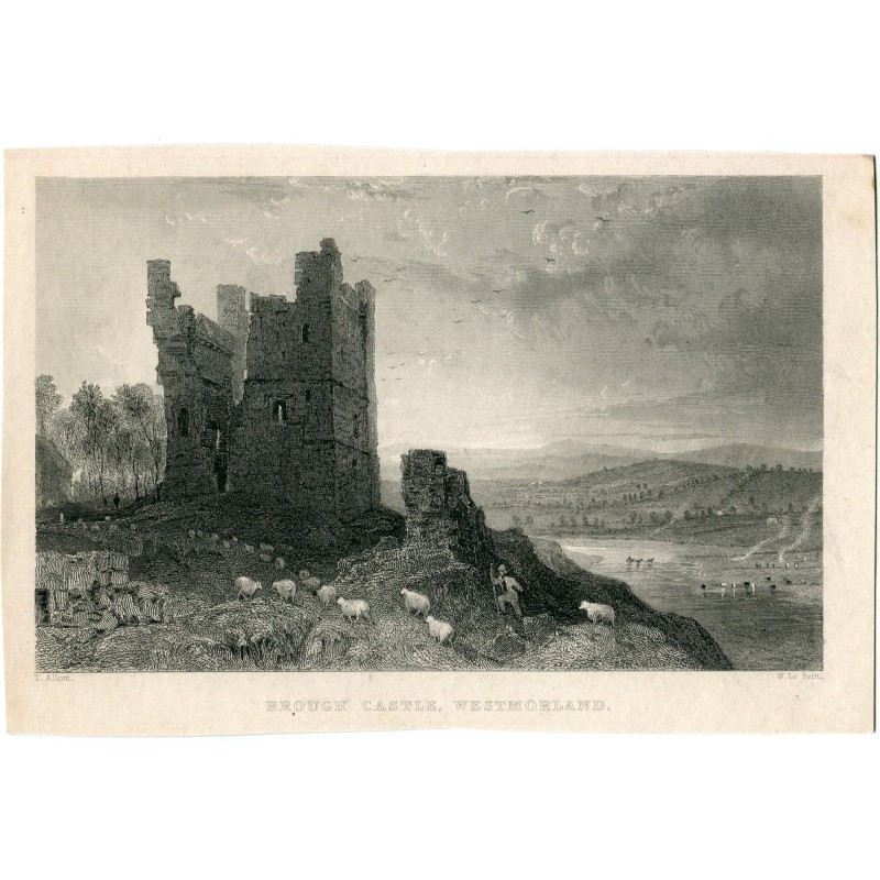 England. Cumbria. Brough Castle, Westmorland, gestochen von W. Lepetit nach einer Zeichnung von T. Allom.